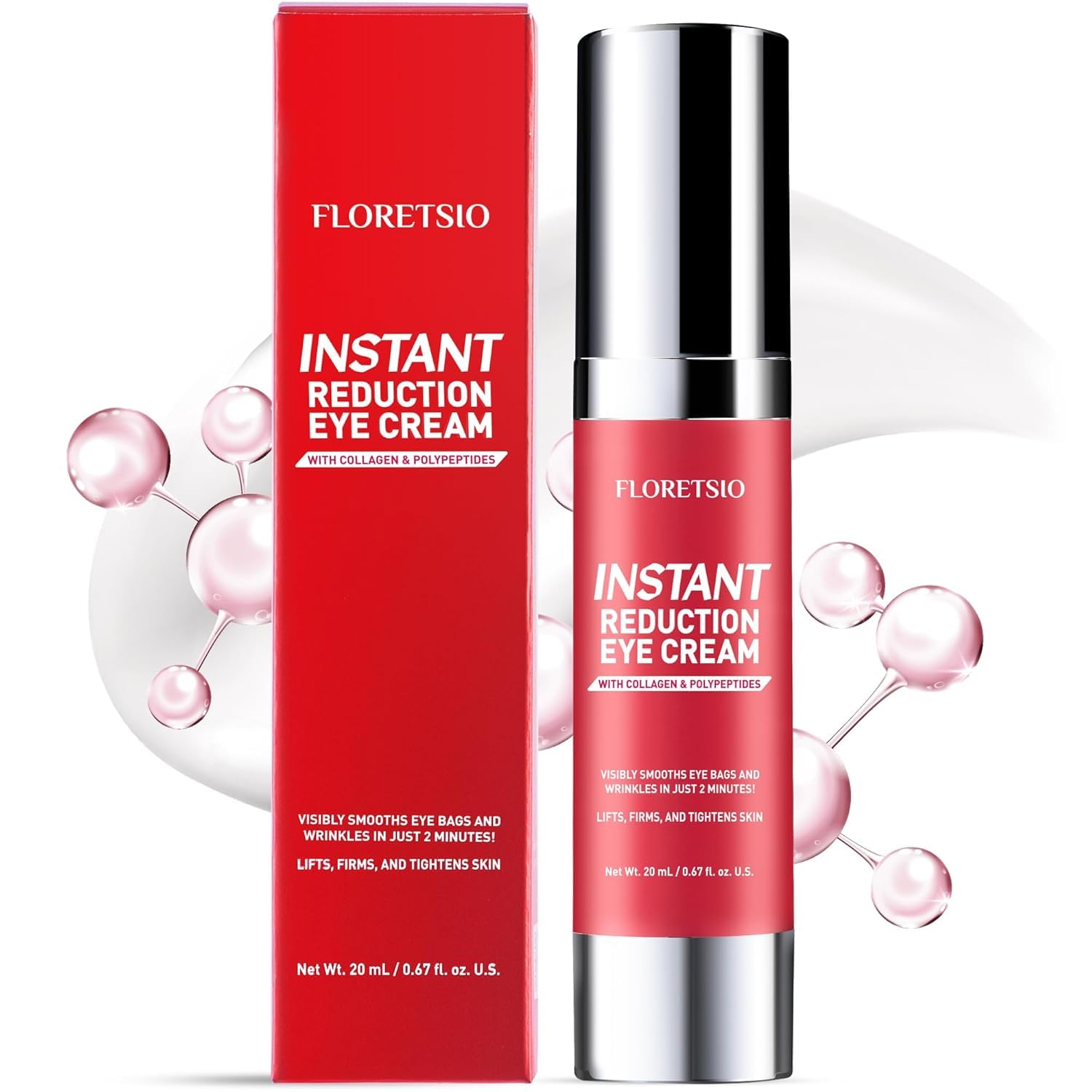 Instant Temporary Firmx Eye Face Tightener Cream- Under Eye Bags Wrinkles and Puffiness Treatment Remover for Women Men in 60 Seconds - Wrinkle Filler - Rapid Reduction Eye Lift Serum 0.67oz