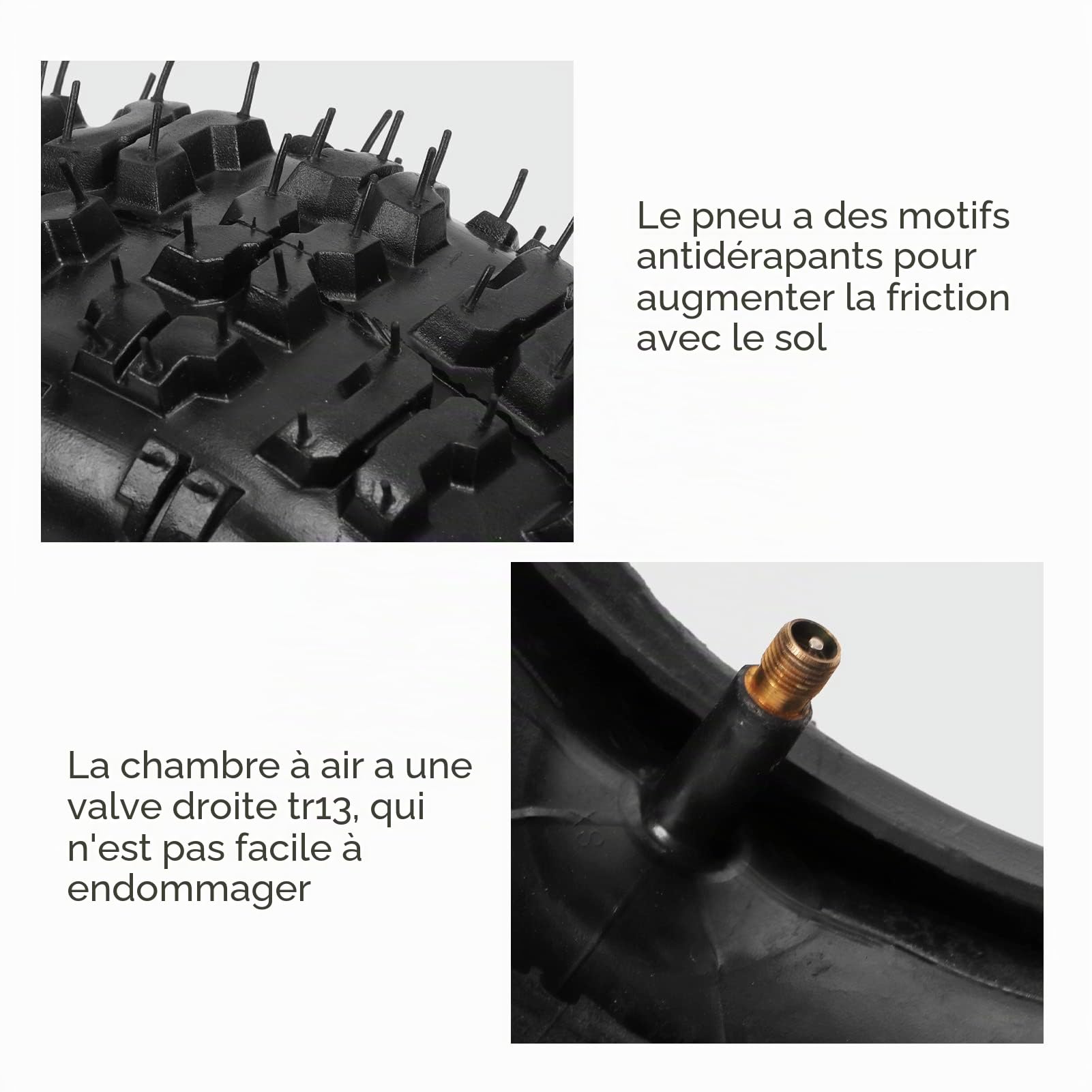 BuyWeek Jeu de Pneu et Chambre à Air, Pneus en Caoutchouc 13x5.00‑6 et Chambre à Air 3.5/4.0‑6, Résistant aux Perforations Antidéflagrant, pour Dirt Bike ATV UTV Tondeuse à Gazon