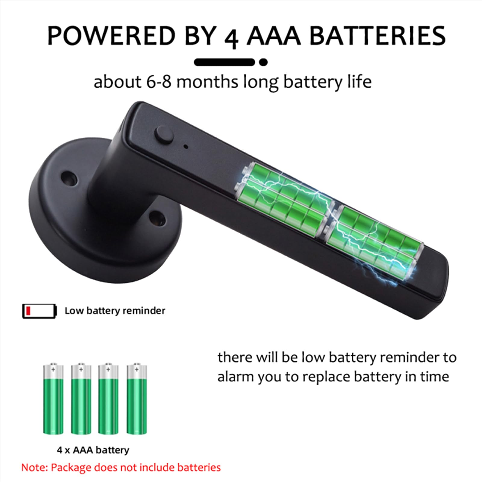 Serrure de Poignée de Porte à Empreintes Digitales Prise en Charge par L'application Intelligente pour une Entrée Pratique - Appartement de Bureau