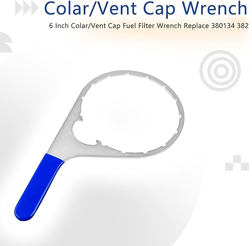 Miniatura 6 de Llave de filtro de combustible con tapa de ventilación de 6 pulgadas para 380134 382 compatible con motores de camiones diesel Detroit Cummins,