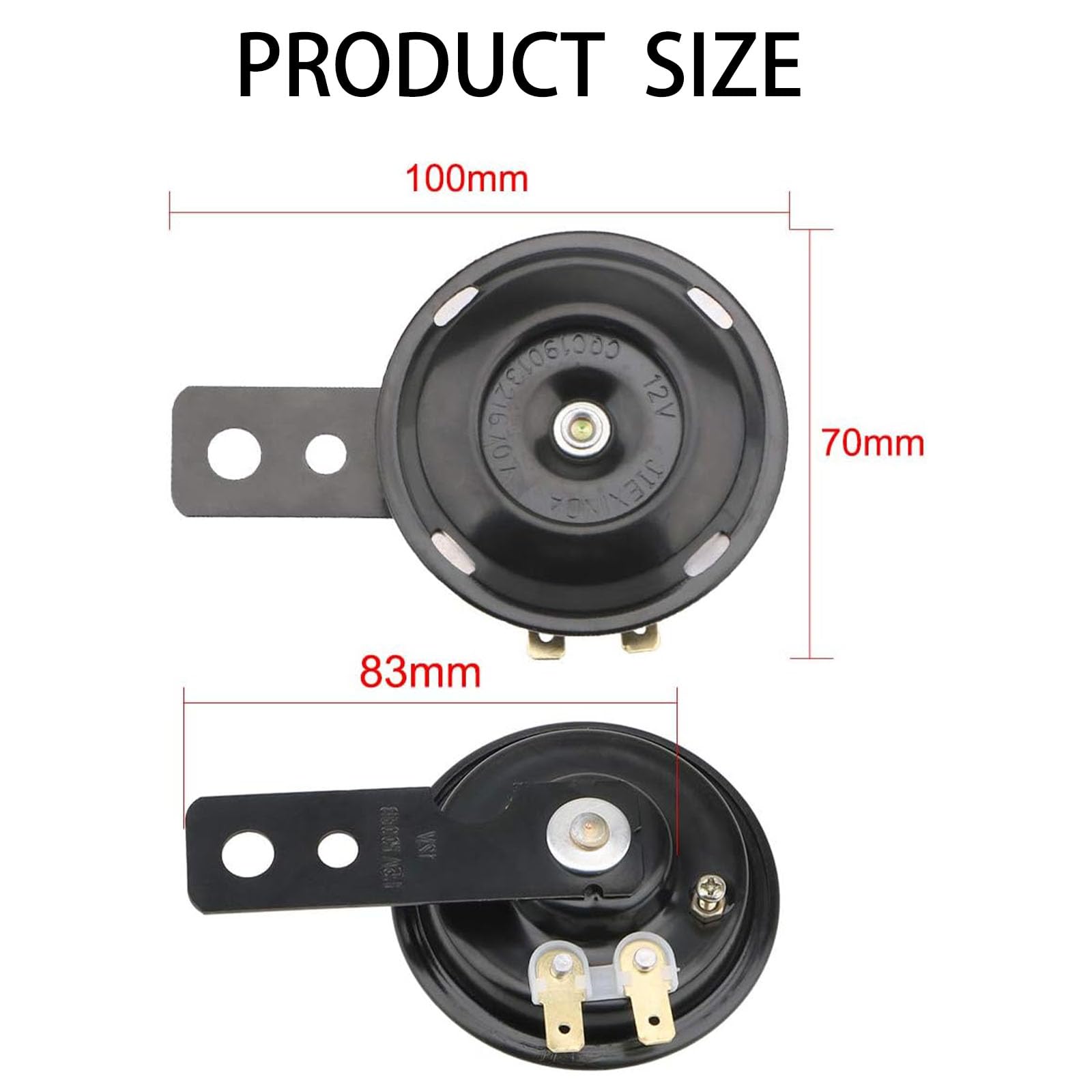 Klaxon Moto 12V, Corne De Signal Universelle, Avertisseur Klaxon Universal Avertisseur Pour Voitures Klaxon Moto Avertisseur Motocycle Universel Horn Corne Impermeable Noir Pour Moto Vehicule 88736539