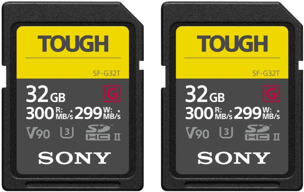 Sony 32GB UHSII Tough GSeries SD Card with Read speeds up