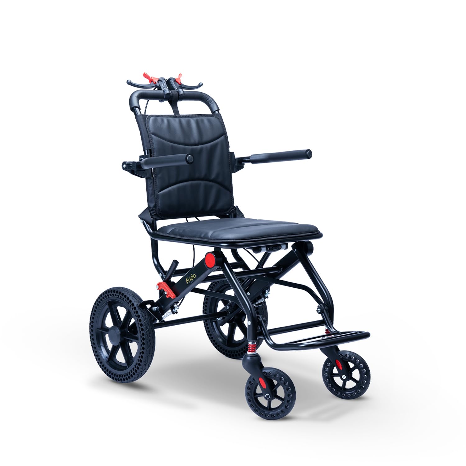 Frido Foldable Travel Wheelchair | Lightweight, Portable & Compact Wheel Chair for Travel, Seniors & Patients | Comfortable Foldable Wheel Chair for Short-Distance Mobility | 9.5 KG Durable Frame-image-32