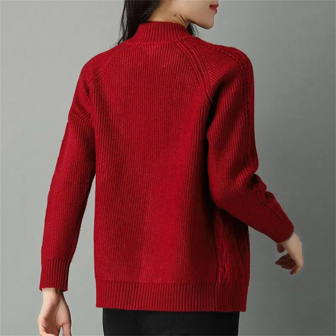 Cárdigan De Punto para Mujer, Suéteres, Chaqueta Tipo Cárdigan con Cremallera De Manga Larga