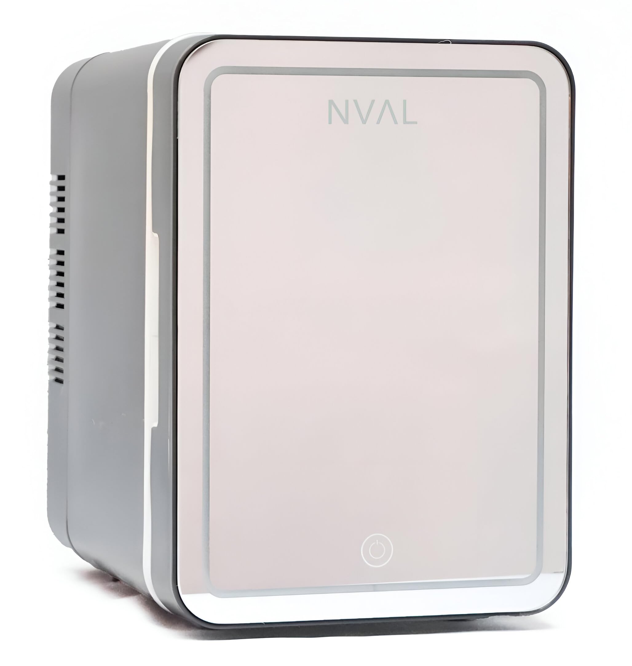 NVAL Mini Nevera Cosmeticos - Mini Nevera con Espejo Iluminado, Mini Nevera 4L, Mini Nevera Portatil 12V/220V, Mini Neveras Para Habitacion, Mini Nevera Electrica, Nevera Oficina, Mini Fridge