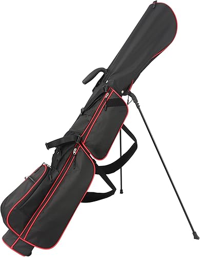 Bolsa de golf con divisor de 2 vías, bolsa de golf Par 3 con 6 bolsillos con capacidad para hasta 7 palos, bolsa de golf pequeña de doble correa