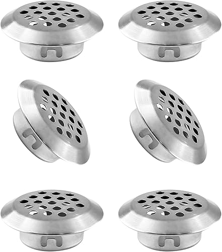 Miniatura 2 de 50 rejillas de ventilación de aire, ventilación circular Soffit de 1 pulgada (0.984 in), rejilla de ventilación redonda de acero inoxidable para