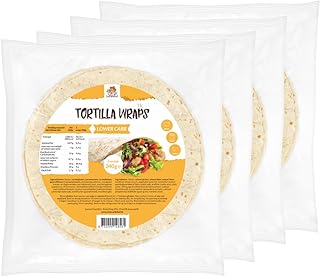 Lowcarbchef - High Protein Tortilla Wraps - 6 Wraps á 40 g - 4er Pack (4x240 g) - Low Carb & Keto - Nur 4,4 g Kohlenhydrate pro Wrap