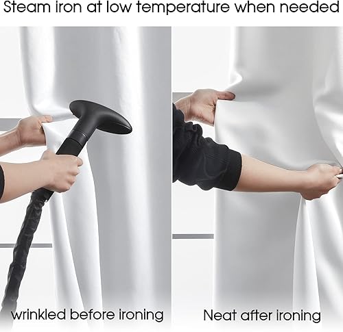 Miniatura 7 de Cortinas 100% opacas, 2 paneles, cortinas de ventana completamente opacas, aislamiento térmico de doble capa con forro negro para cuarto de bebé,