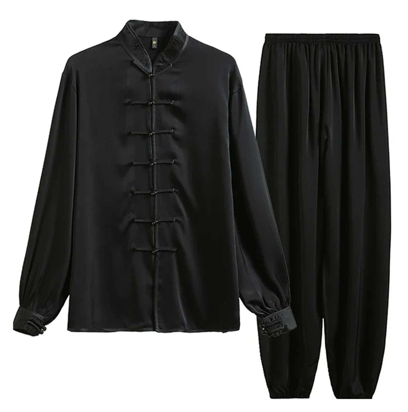 Traje De Artes Marciales Traje de Tai Chi de seda de hielo de verano, uniforme de Tai Chi, ropa de ejercicio de Wushu de manga larga, ropa tradicional