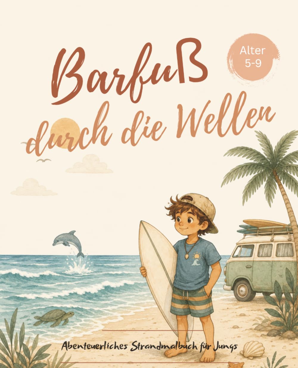 Barfuß durch die Wellen: Entspanntes Malbuch voller Ozean-Abenteuer