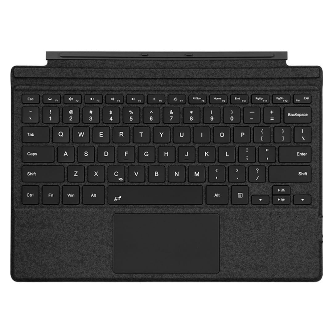 NUWONAYA Keyboard for Surface Pro 7+ Pro 7 Pro 6 Pro 5 Pro 4 Pro 3, Portable Slim Type Cover for Surface Pro, Wireless Keyboard with Multi-Touch Trackpad,7 Color Backlit,Black