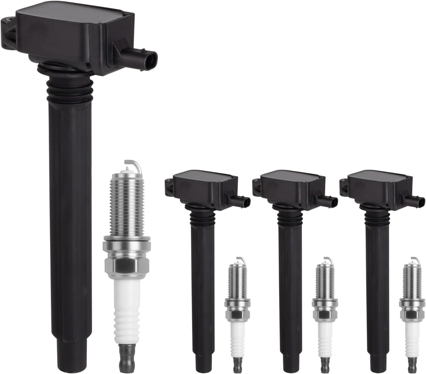 Ignition Coil Pack UF751 & Iridium Spark Plugs 4469 Compatible with 2013-2022 Jeep Cherokee Compass Renegade Chrysler 200 Dodge Dart Fiat 500X Ram ProMaster City 2.4L L4 Replaces UF754 Set of 4