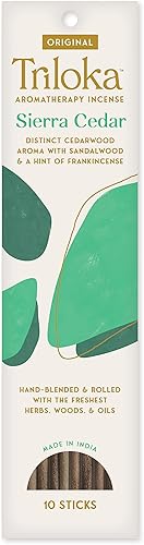 Triloka Incienso original, cedro de sierra, 10 varitas