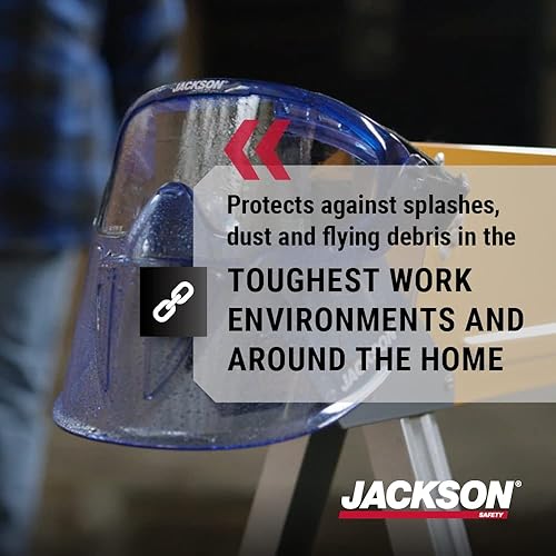 Miniatura 8 de Jackson Safety GPL500 Gafas de alta calidad con protector facial desmontable - Revestimiento antivaho - Lente transparente - Azul - 21000