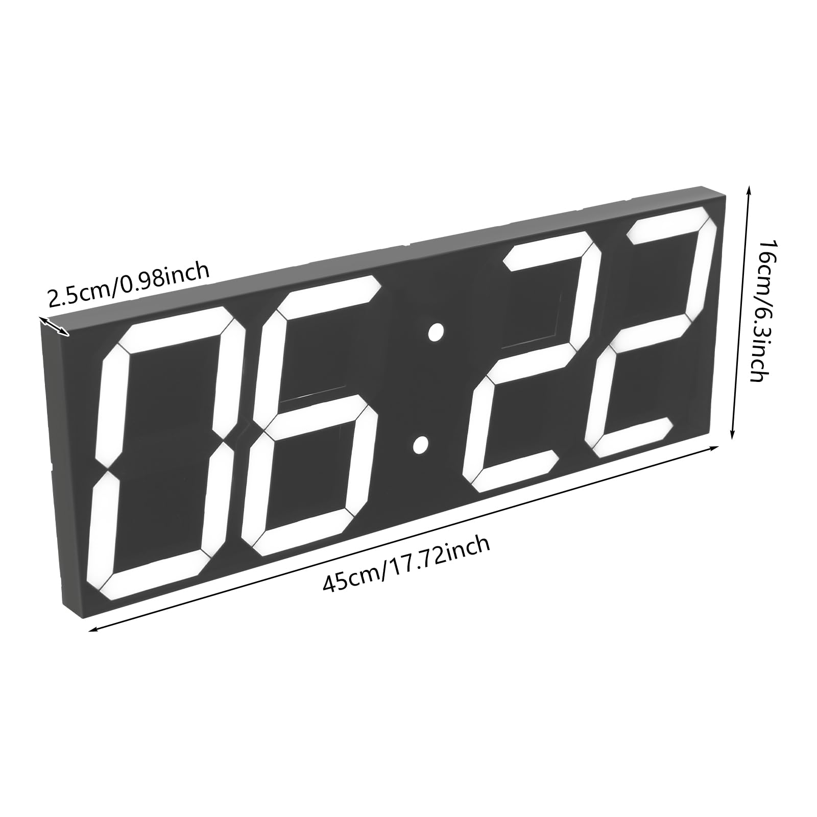 Orologio digitale a LED, grande orologio da parete con display LED da 18 pollici, telecomando, orologio digitale a LED, 16 allarmi, visualizzazione 12/24 ore, visualizzazione della temperatura e del