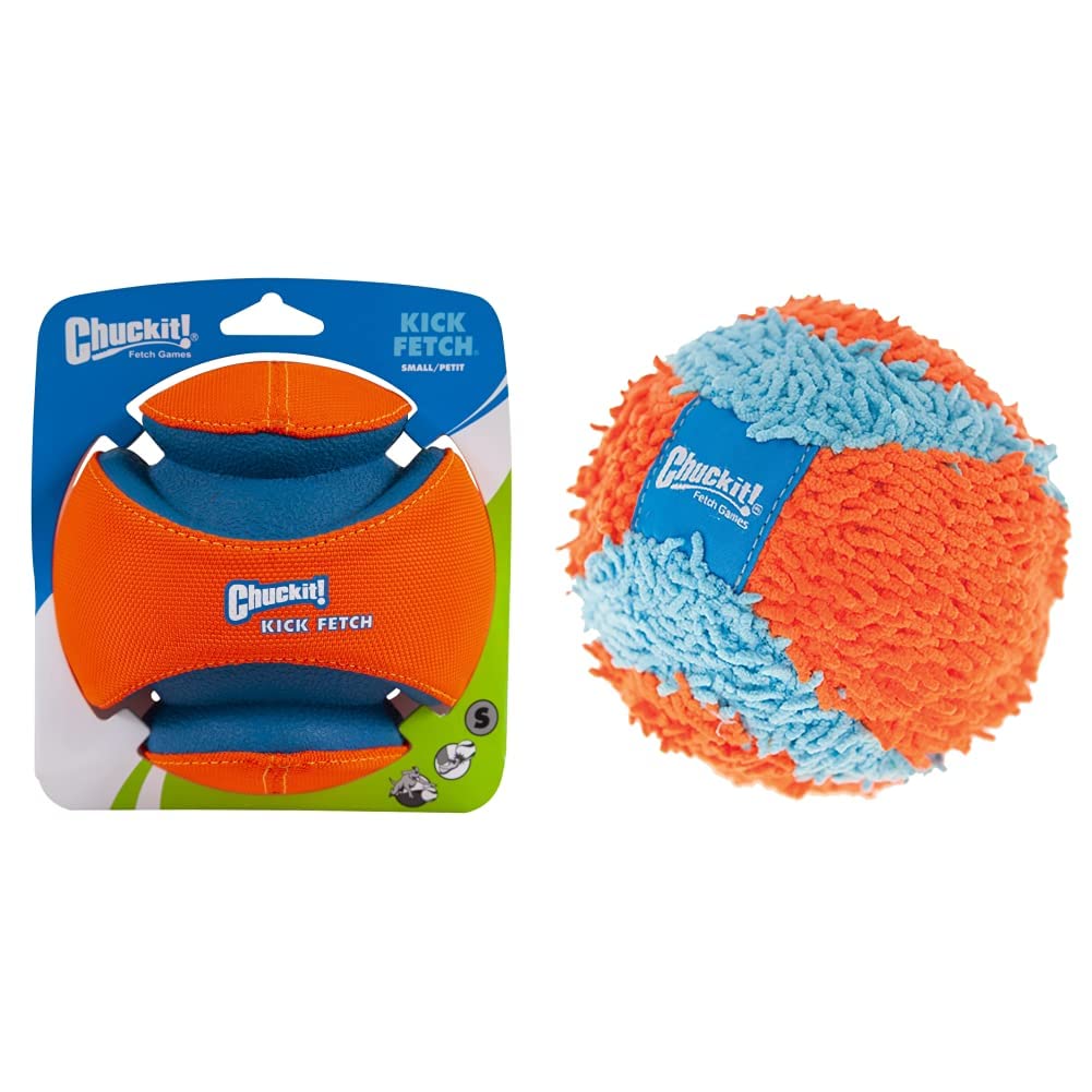 Chuckit Kick Fetch Ball Dog Toy 6 Inch and Chuckit Indoor Fetch Ball Dog Toy 4 75 Inch