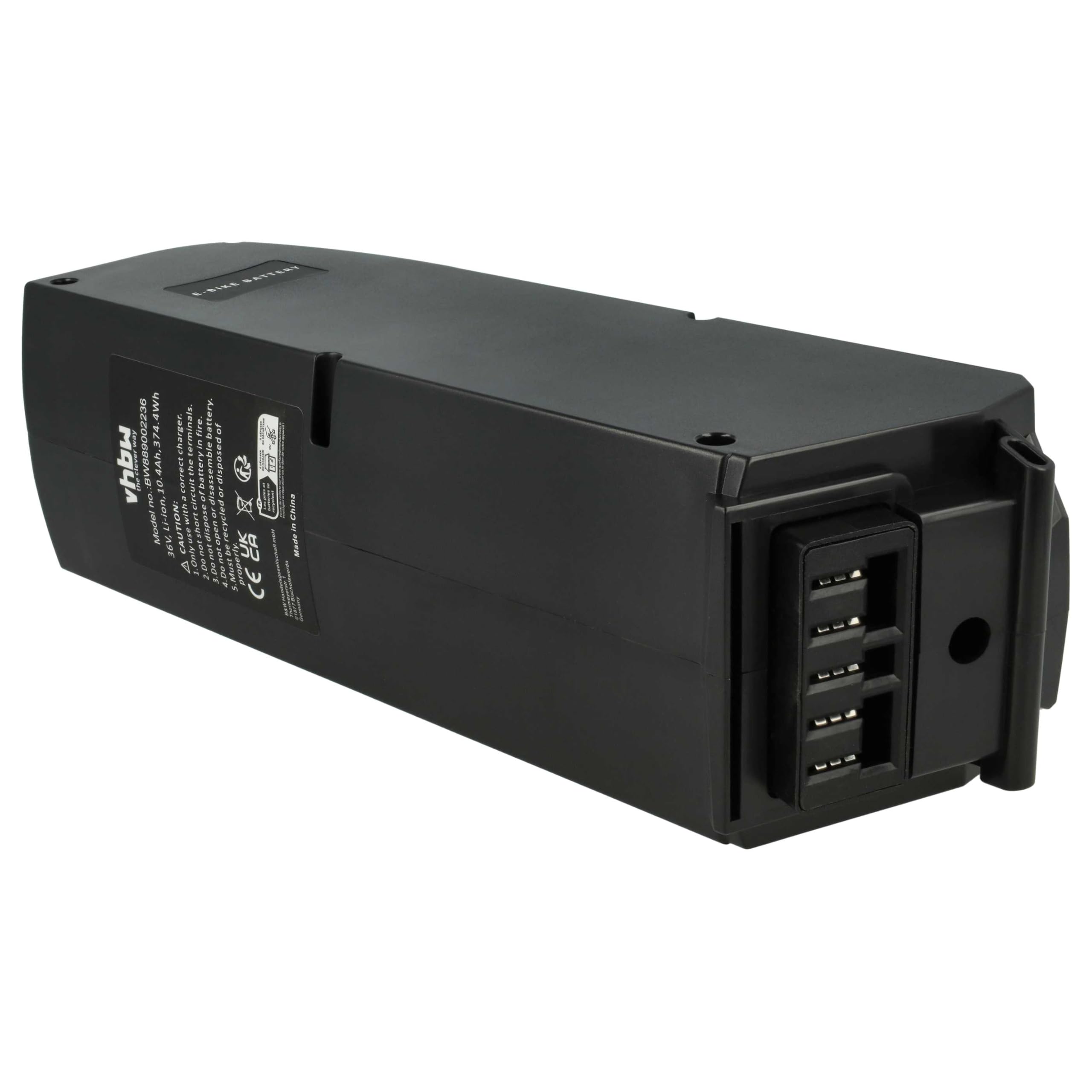 vhbw Akumulator kompatybilny z Bosch Classic Line 1 270 020 503, 1 270 020 505, 1 270 020 504 rower elektryczny (10,4 Ah, 36 V, litowo-jonowy) - czarny