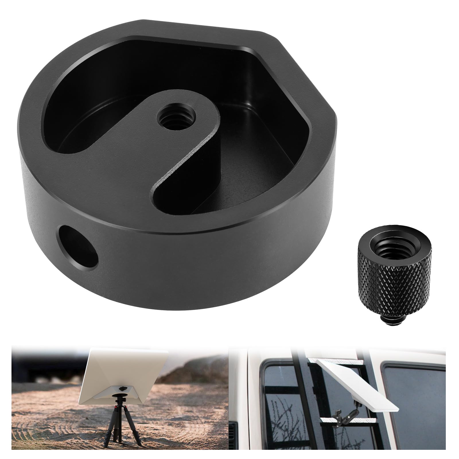 Starlink Mini Tripod Adapter - Aluminum Alloy Tripod Mount Adapter for Starlink Mini - 1/4"~20 and 3/8"~16 Thread - Can be Fixed on Tripod, clamp,