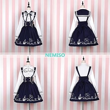 Amazon | 【草莓酱cos】ロリータ セーラー ワンピース Lolita服