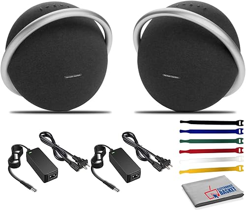 Harman Kardon Onyx Studio 8 - Altavoz portátil inalámbrico Bluetooth (negro) - Paquete de dos con protección extendida disponible en Yaxa Colombia