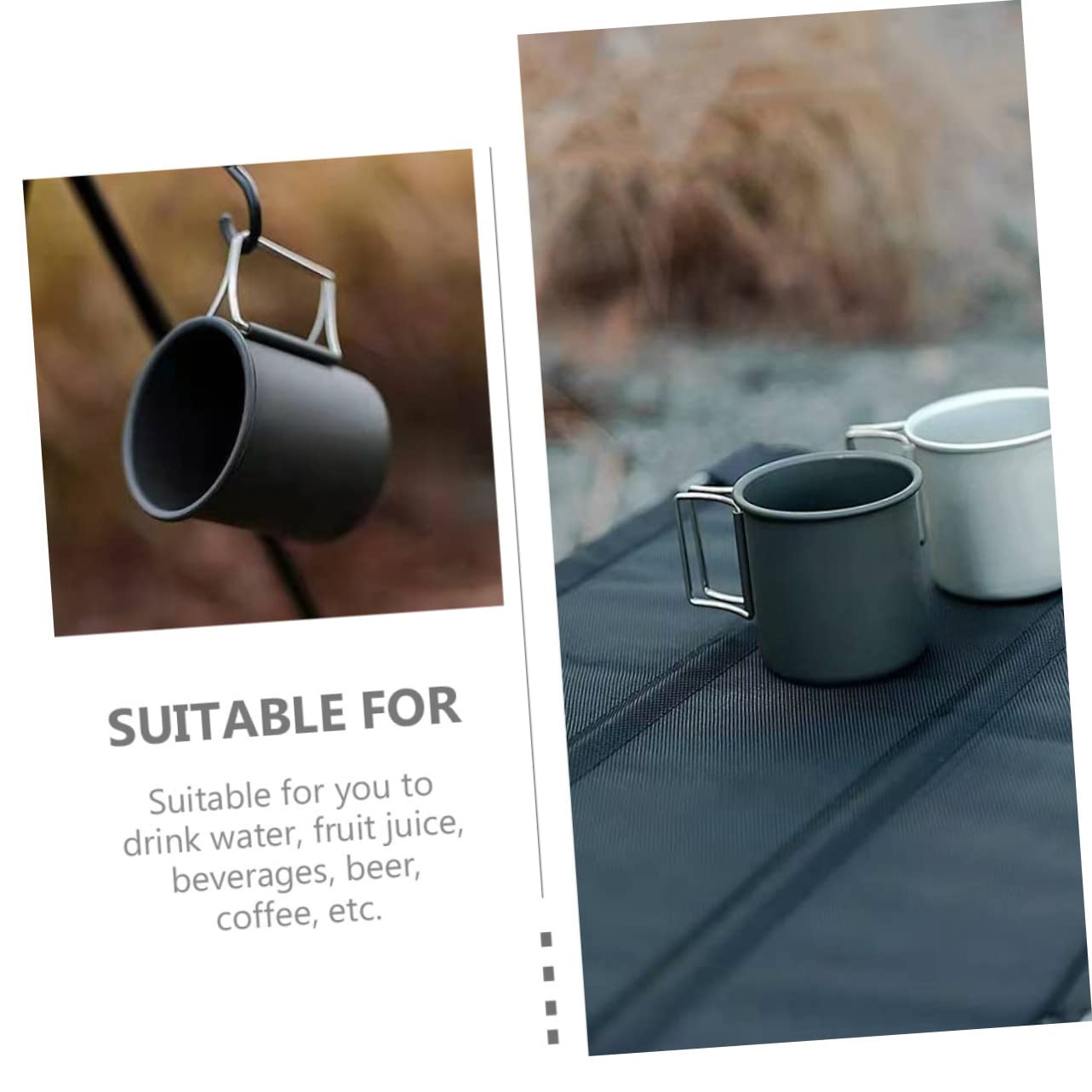 BESPORTBLE 3pièces Tasse Pliable Aluminium Pour Camping Mug Pratique Pour Café Et Thé Plein Air Pour Activités Extérieur
