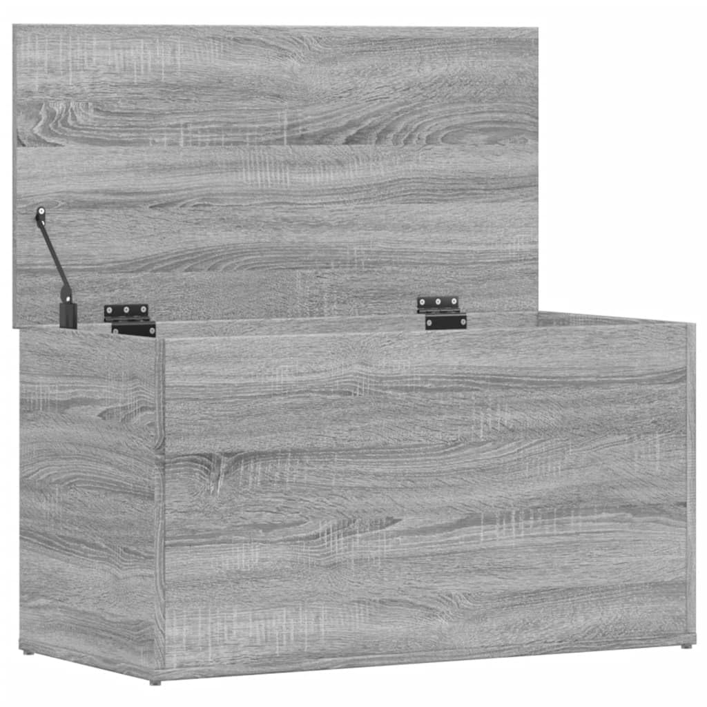 vidaXL Baúl de Almacenaje Cofre Caja Muebles de Almacenamiento Armario Mesita Mesa Organizador Madera Contrachapada Gris Sonoma 84x42x46 cm