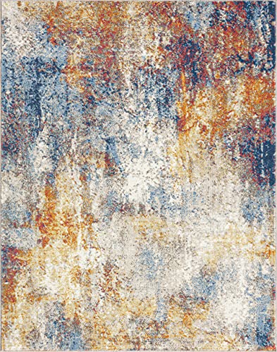Alfombra moderna grande 8'10" x 12'2" multicolor miniatura 3