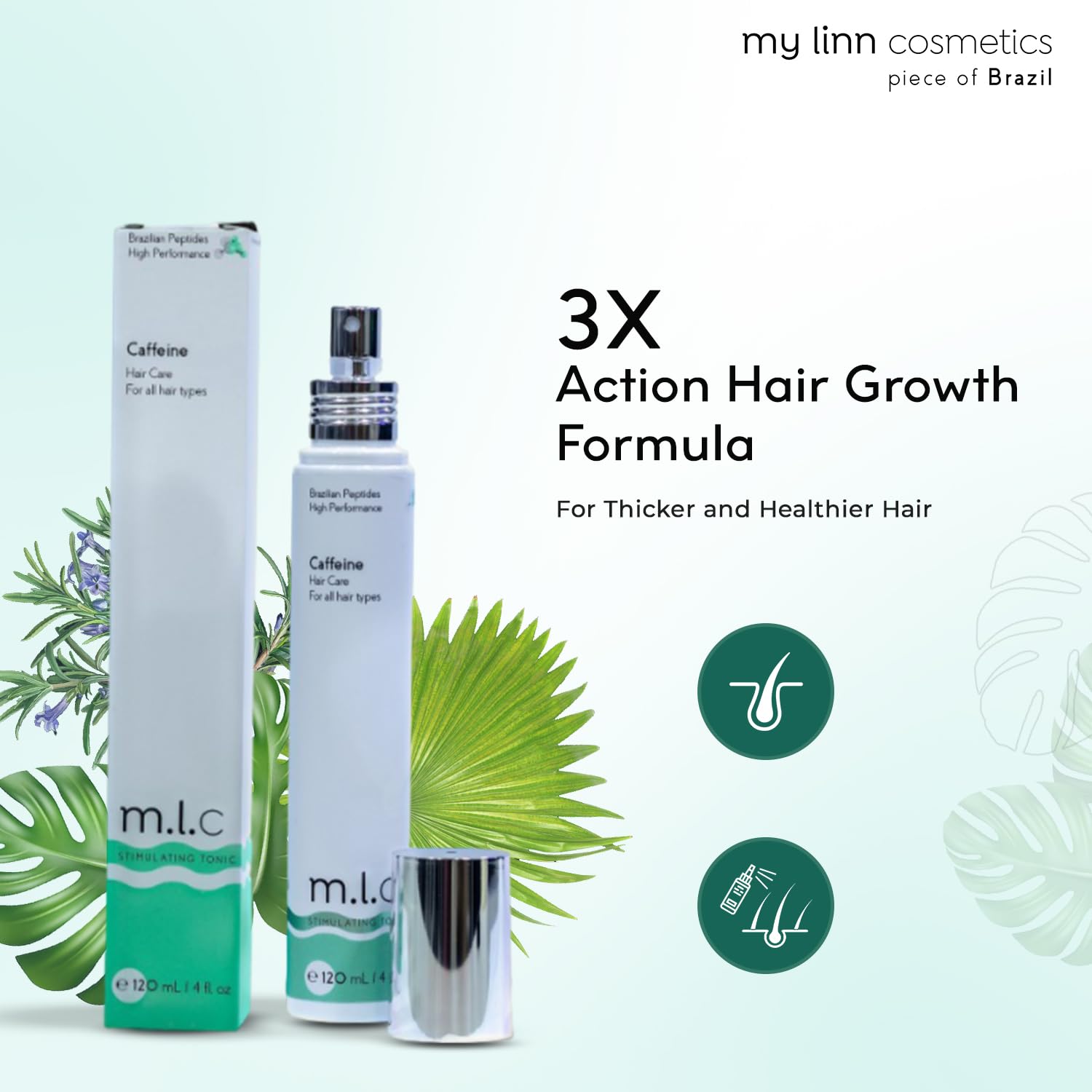 m.l.c Stimulating Hair Tonic: Combines biotin, peptides, and caffeine to strengthen, hydrate, and promote hair growth. Prevents hair loss, restores natural color, and enhances shine.