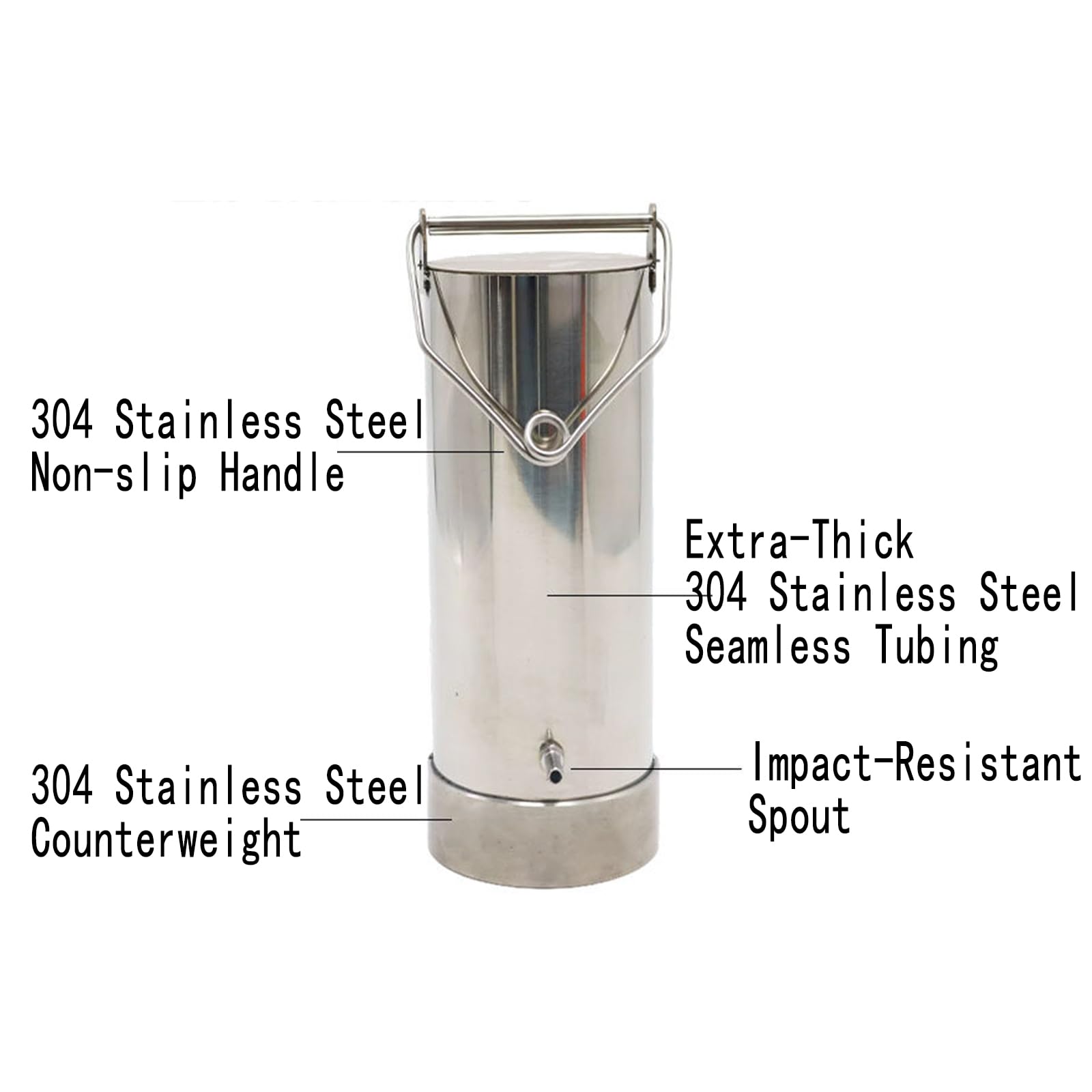 Verstellbarer Wasserproben-Probenehmer,Schwingprobenehmer,304 Edelstahl,WasserqualitäTs-Probenehmer,Probenahme-Eimer-Sammler,304 Stainless Steel 1L