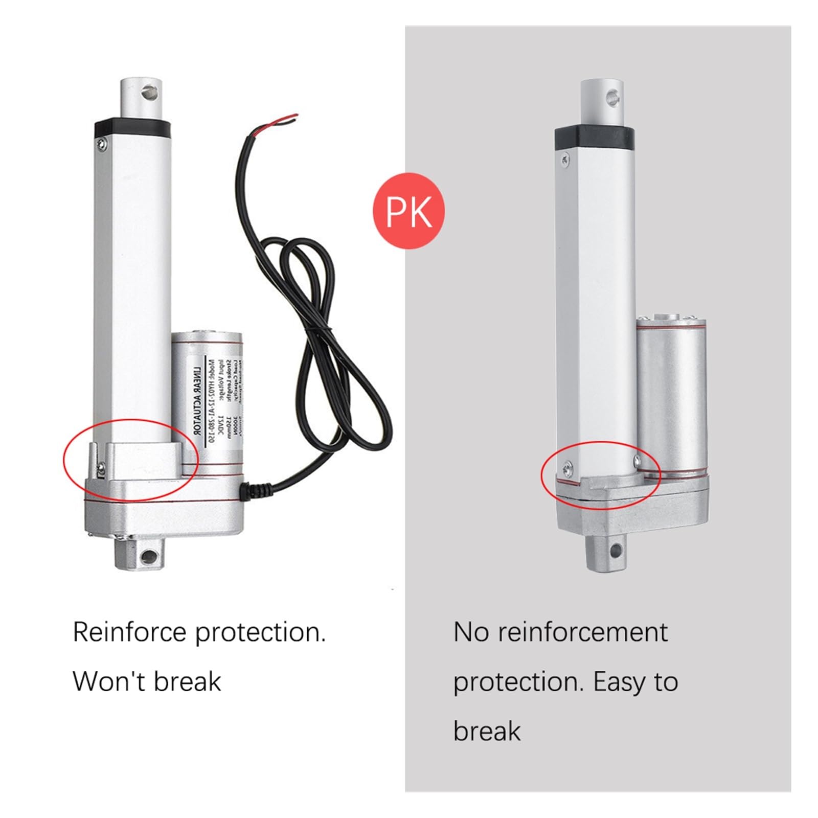 Attuatore lineare 1500N, 12V / 24V DC Motore lineare for Apri Finestra con azionamento Elettrico Corsa 50mm 100mm 150mm 200mm 250mm(24V 1500N 4mm s,Stroke 50mm)