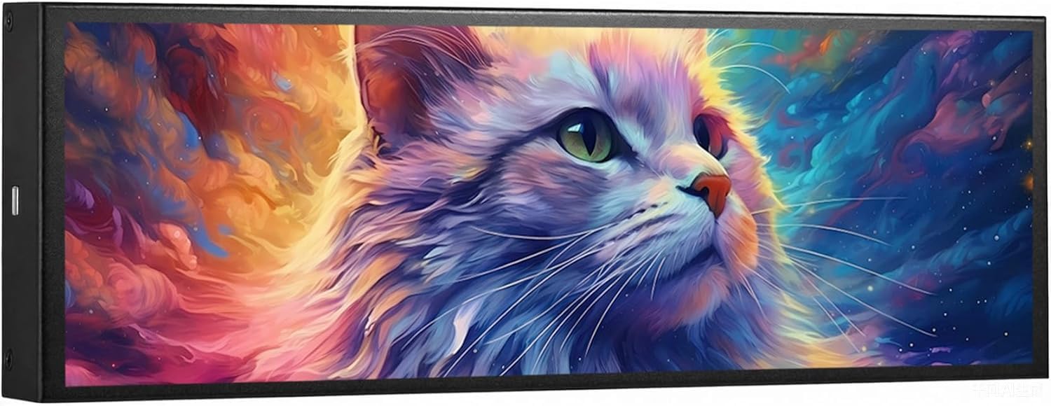 7,84-Zoll-Mini-Monitor HD IPS 1280x400 Zweitbildschirm mit gestrecktem Balken-LCD-Display für Laptops Geschwindigkeit, Temperatur, für Windows 10/11 Only, Kompatibel mit AIDA64 (Drittanbieter)
