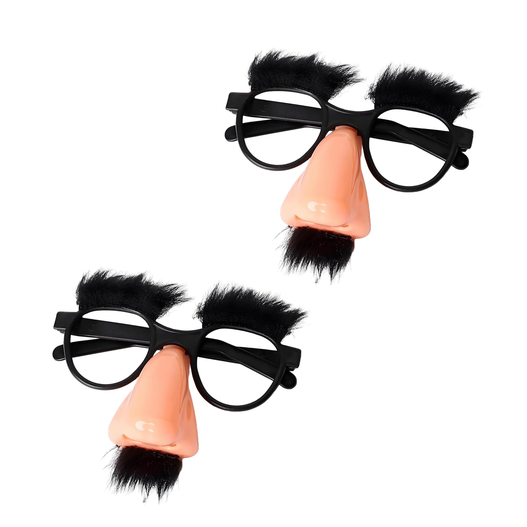 2 Pcs Funny Fake Moustache Disguise Glasses,Halloween Novelty Sunglasses