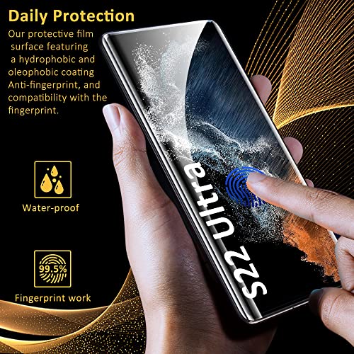 V-PORYADKU Tempered Glass For Samsung Galaxy S22 Ultra Screen Protector 3 Pack [6.80 Inch], Fingerprint Unlock Compatible, 9H Hardness, HD Clear