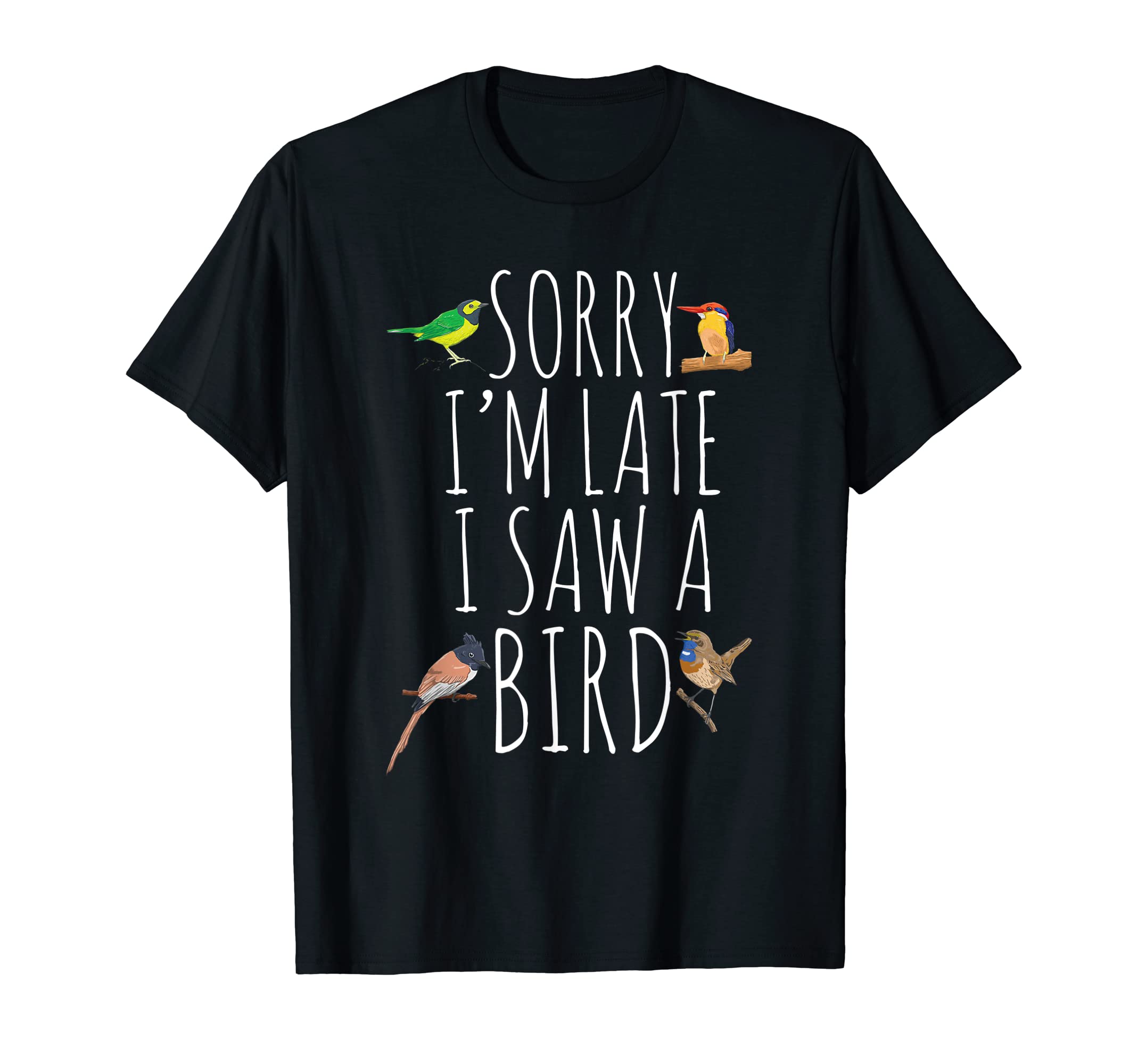 Sorry I'M Late I Saw A Bird Cute Bird Lover Birding T-ShirtOEKO-TEX STANDARD 100