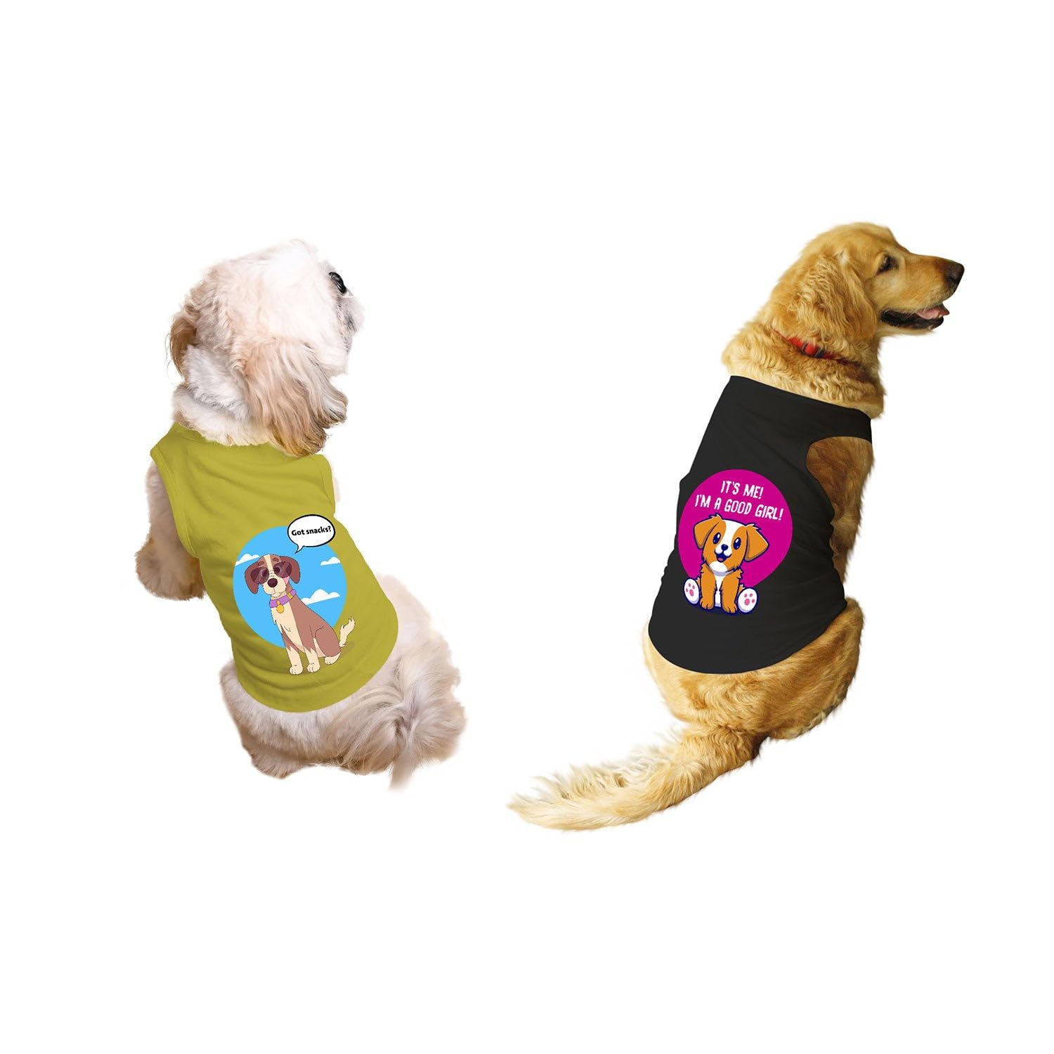 Ruse Set of 2 Got Snacks & I m a Good Girl Printed Dog Tank Round Neck Sleeveless Vest T-Shirt/Tees Apparel/Clothes/Combo Tees Gift for Dogs(Yellow & Black/XXS (Chihuahuas, Papillons) (B0CBCL9HDM) Amazon Price History, Amazon Price Tracker