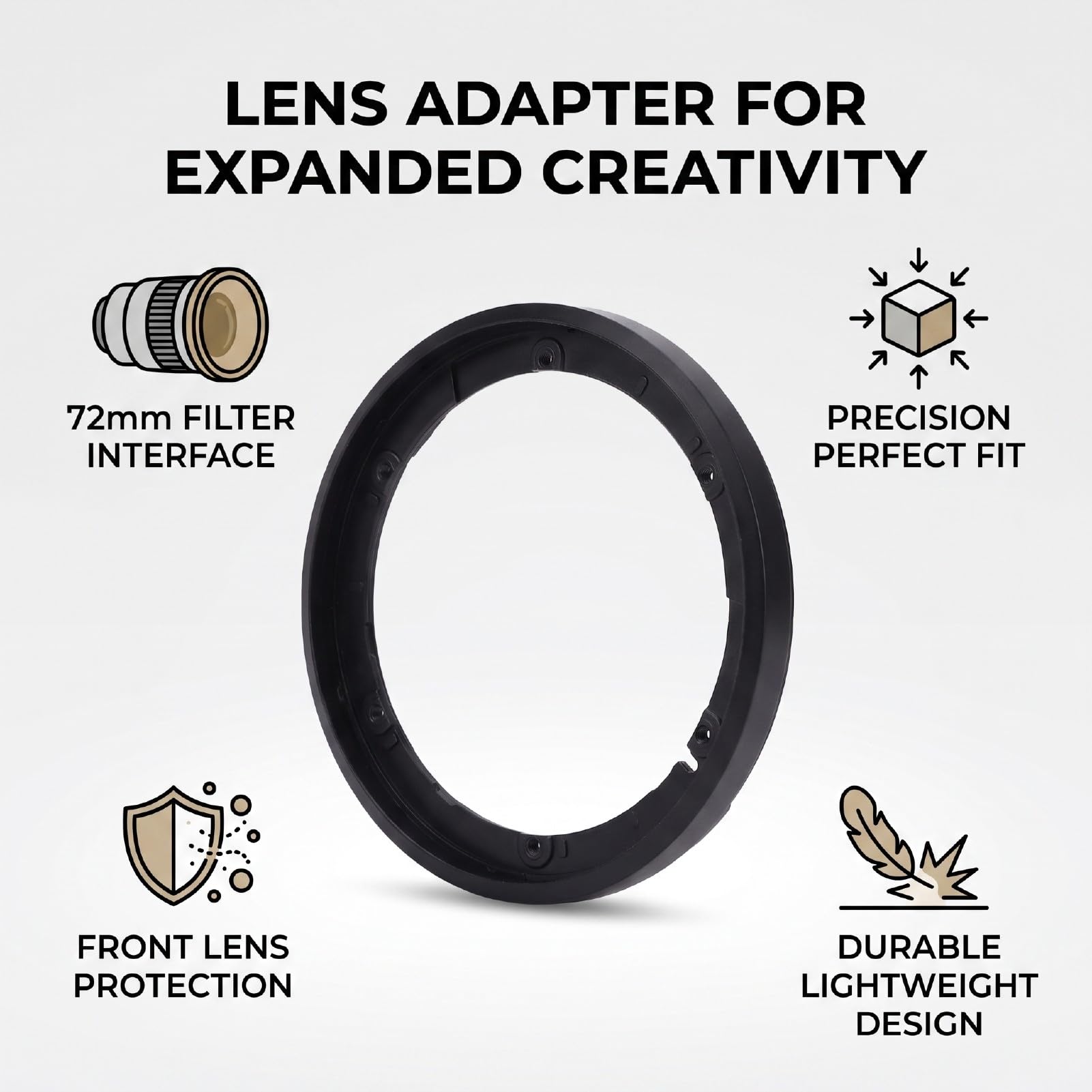 Tbest Filtro per Fotocamera, Accessorio Obiettivo, Filettatura 72 Mm, for