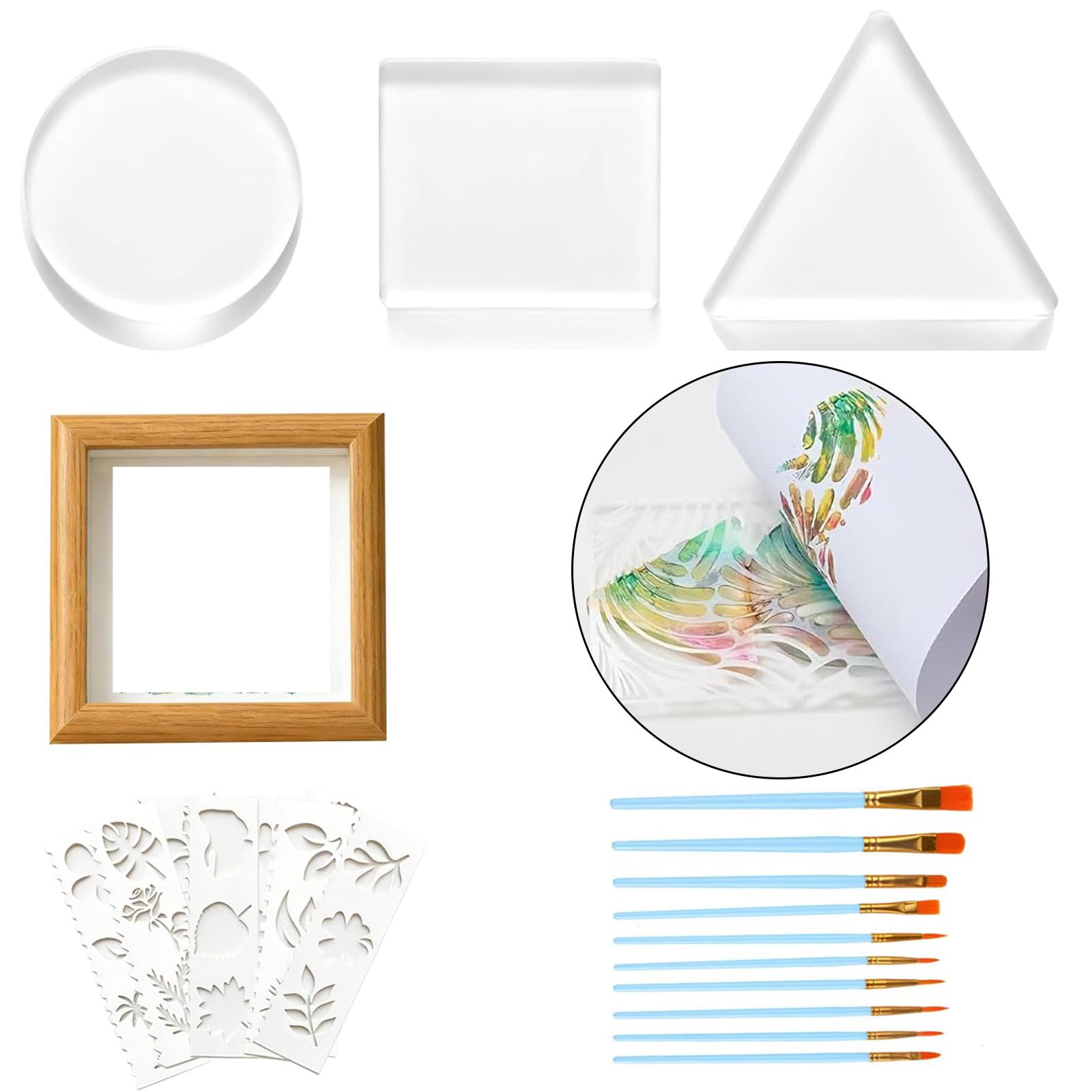 Set di piatti professionali per stampa in gel con modelli casuali, ideali per laboratori scolastici e lavori creativi per la casa
