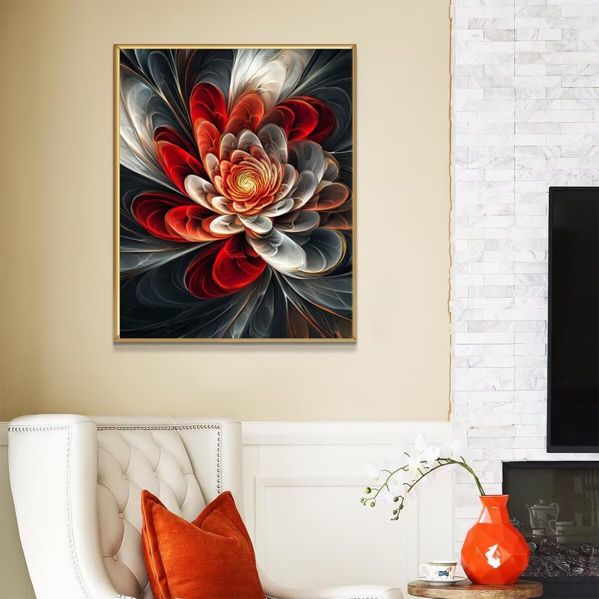 Dipingere con i Numeri Fiore, Paint by Numbers Adulti Astratto, Fai da te Creativi Adulti Quadri da Dipingere Numerati Kit per Decorazione Della Parete di Casa, Regalo 80x110 cm Senza Cornice V3-0