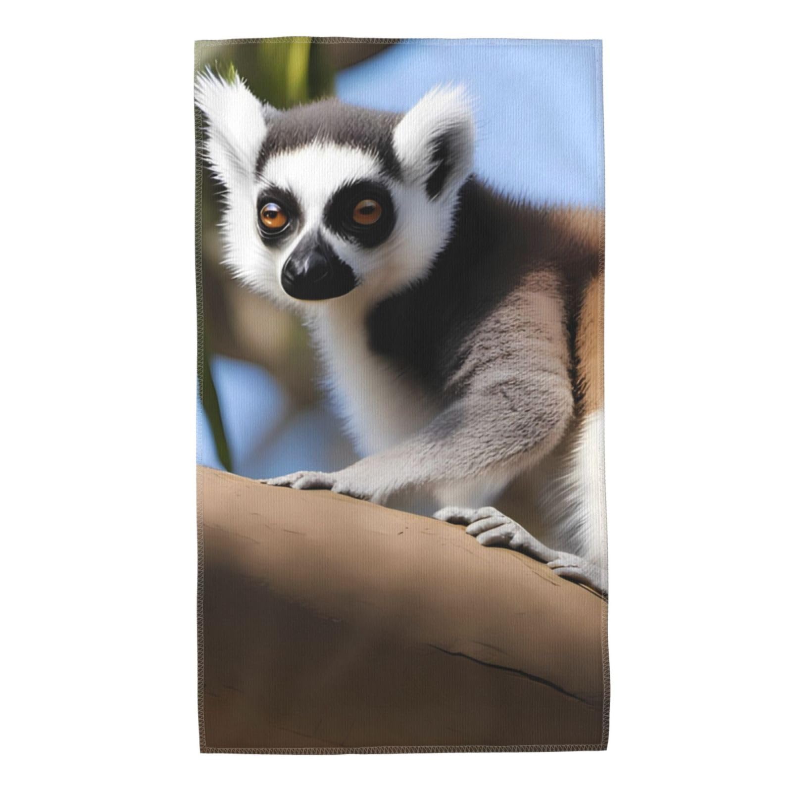 Whjdpp White Ringtailed Lemur Picture Towel Towels 27.5X16in Skin-Friendly Absorbent Fluffy And Soft For Bathroom, Beach, Outdoors