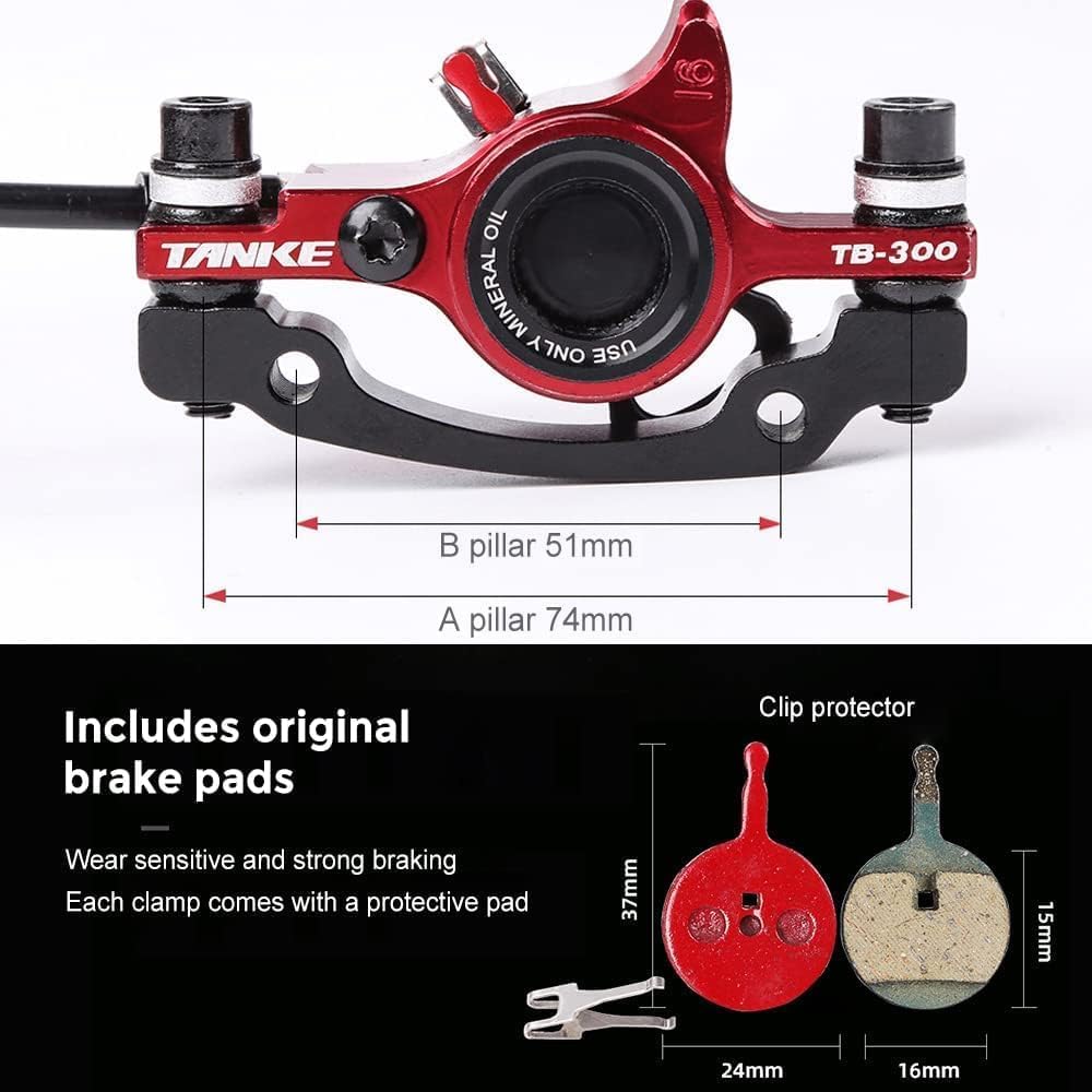HoldOneLight Kit Completo de Frenos de Disco Hidráulicos para E-Bike, Manetas de Freno con Función de Corte Eléctrico, Equipo de Frenado con 2 Rotores Integrados para Bicicletas Eléctricas