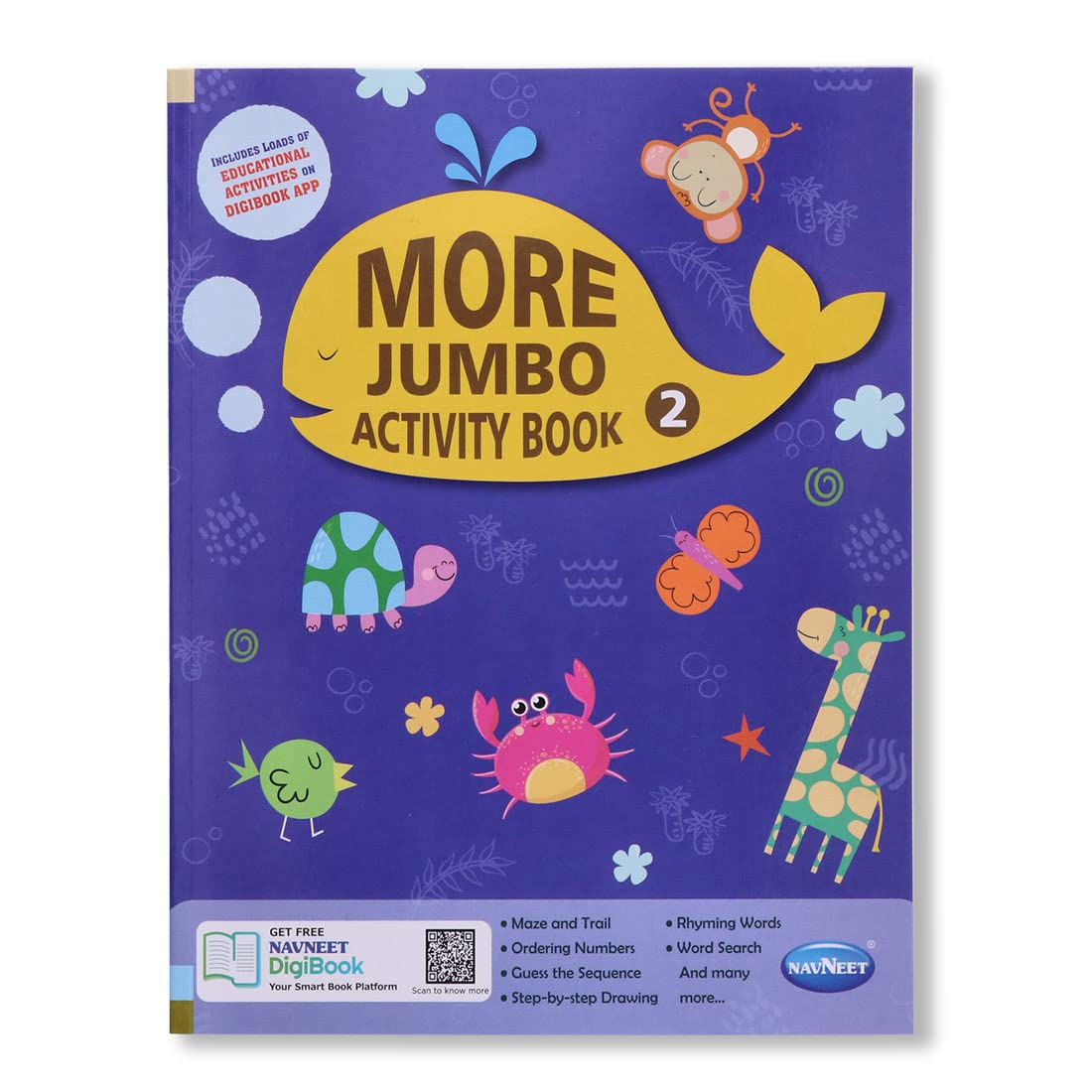 Navneet More Jumbo Activity Book 2- Fun Activities for Kids- Maze and trail, Rhyming Words, Ordering Numbers, Word Search, Guess the Sequence, Step-by-step Drawing