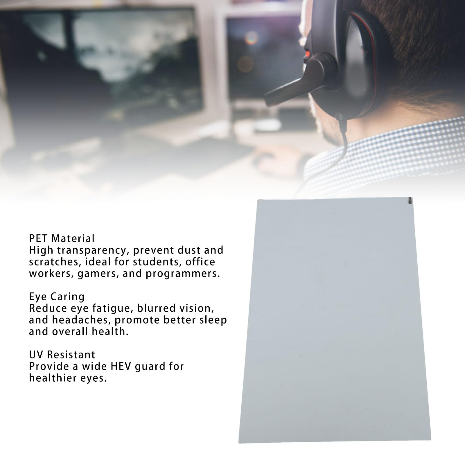 Pannello Proteggi Schermo Anti-Luce Blu per Computer, 27 Pollici, Pellicola con Filtro Anti-, Luce Blu, per PC, Installazione Semplice, per Studenti/impiegati, 1 Pellicola Protettiva