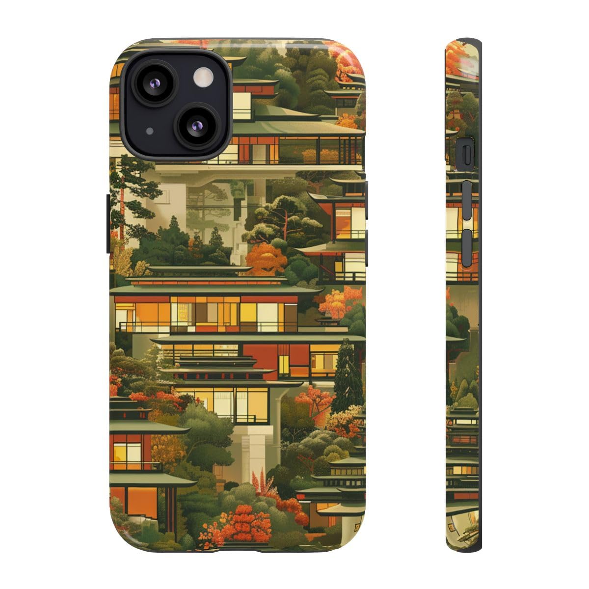 Coque iPhone 13 haute qualité paysage d'automne rigide - 3