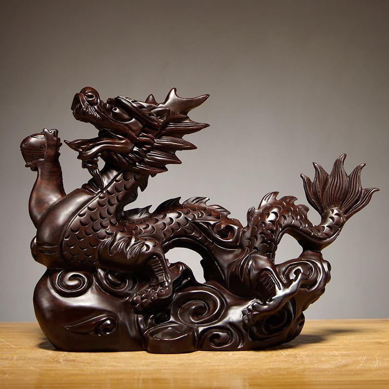 木製ドラゴン像 約13cm Amazon.co.jp: YYPLIAN ドラゴン像、4インチ 木製手彫り 工芸品 中国の