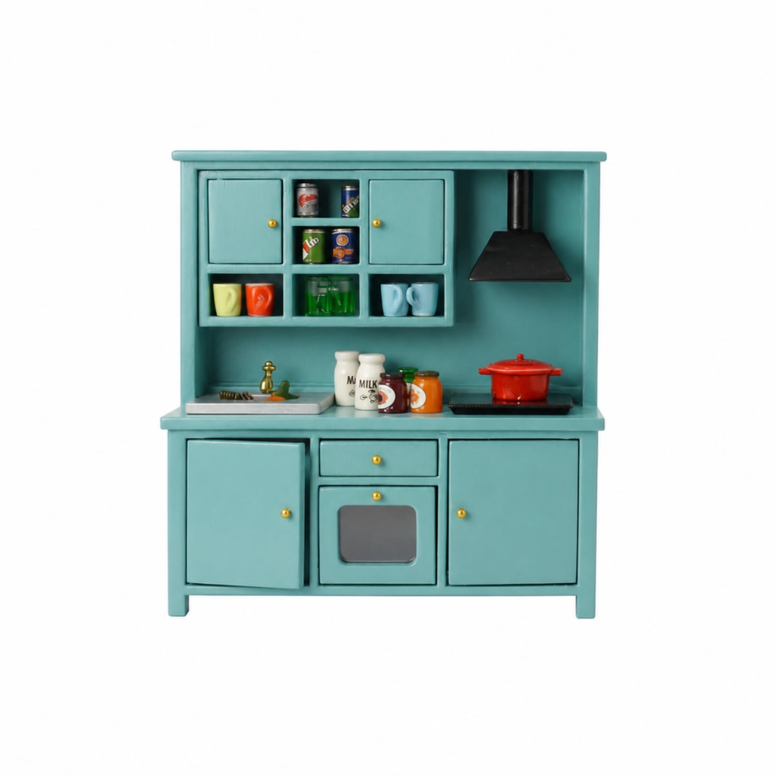Mobile da Cucina in Miniatura Apribile Cucina in Miniatura Realistico Giocattolo per Collezionisti, Bambini