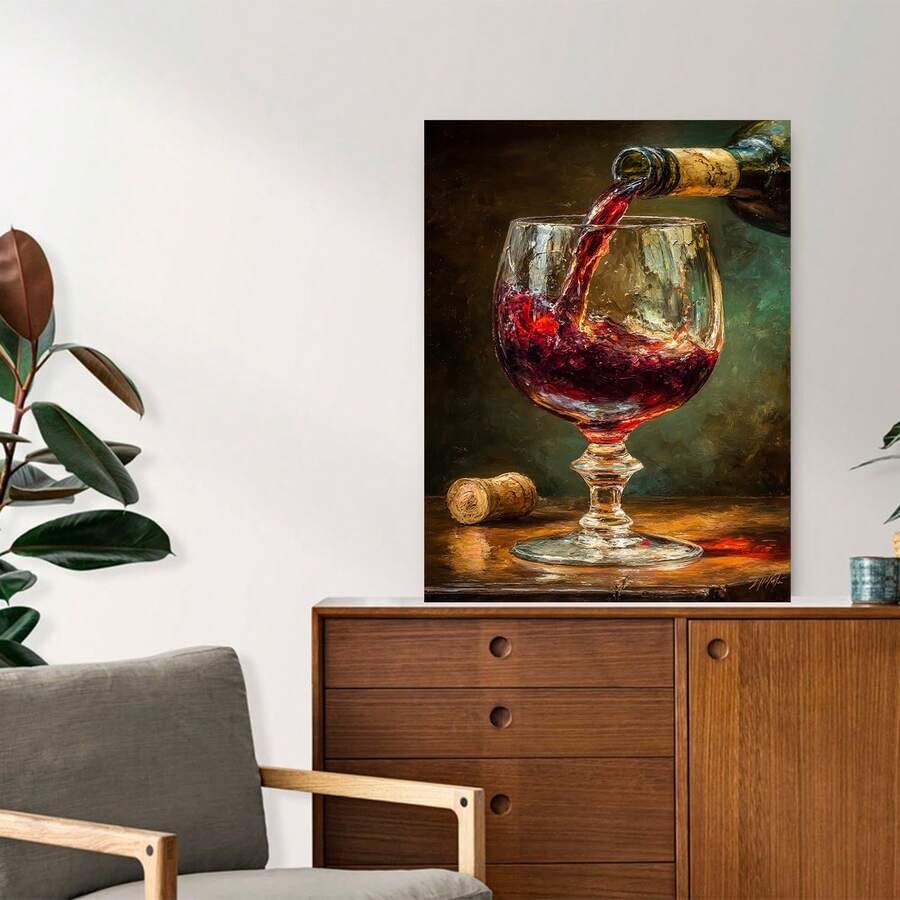 Toile murale vin rouge décoration pour chambre une ambiance tamisée et cocooning - 3