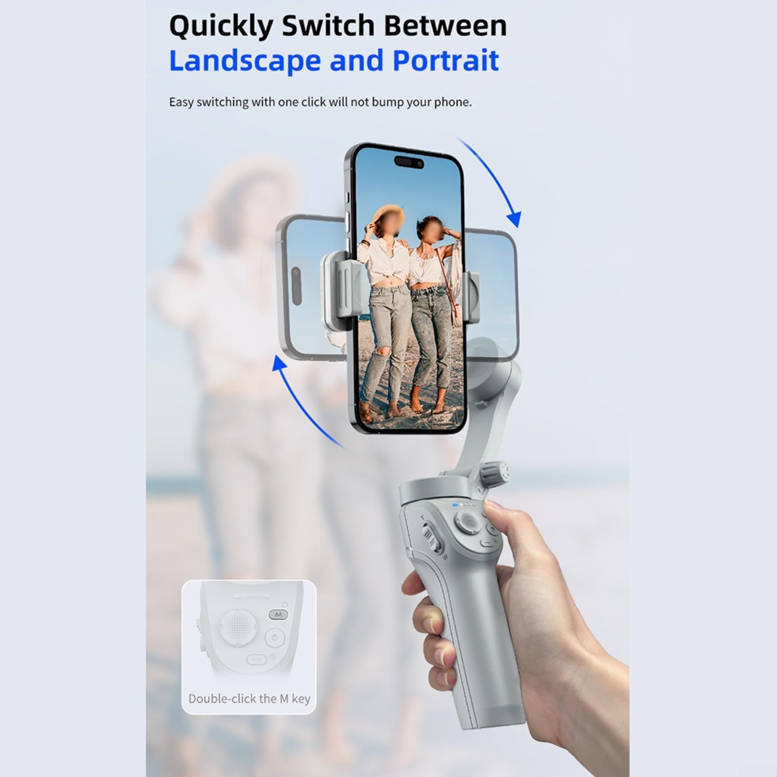 3- Gimbal para smartphone AI para estabilizador con seguimiento automático de la cara, luz de relleno y trípode, agarre ergonómico deportivo, gris
