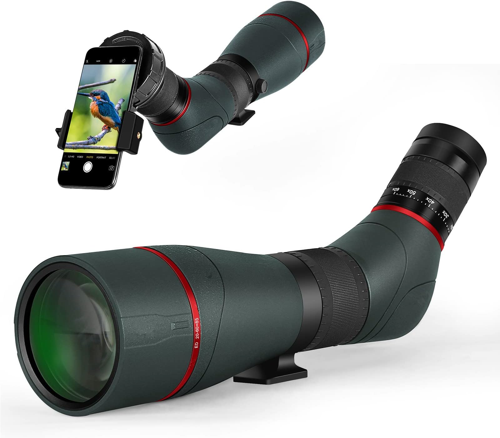 Spotting Scopes 20-60X85ED Spotting Scope BAK4 Prism - Waterproof Field Scope for Birdwatching Target Shooting Archery Hunting