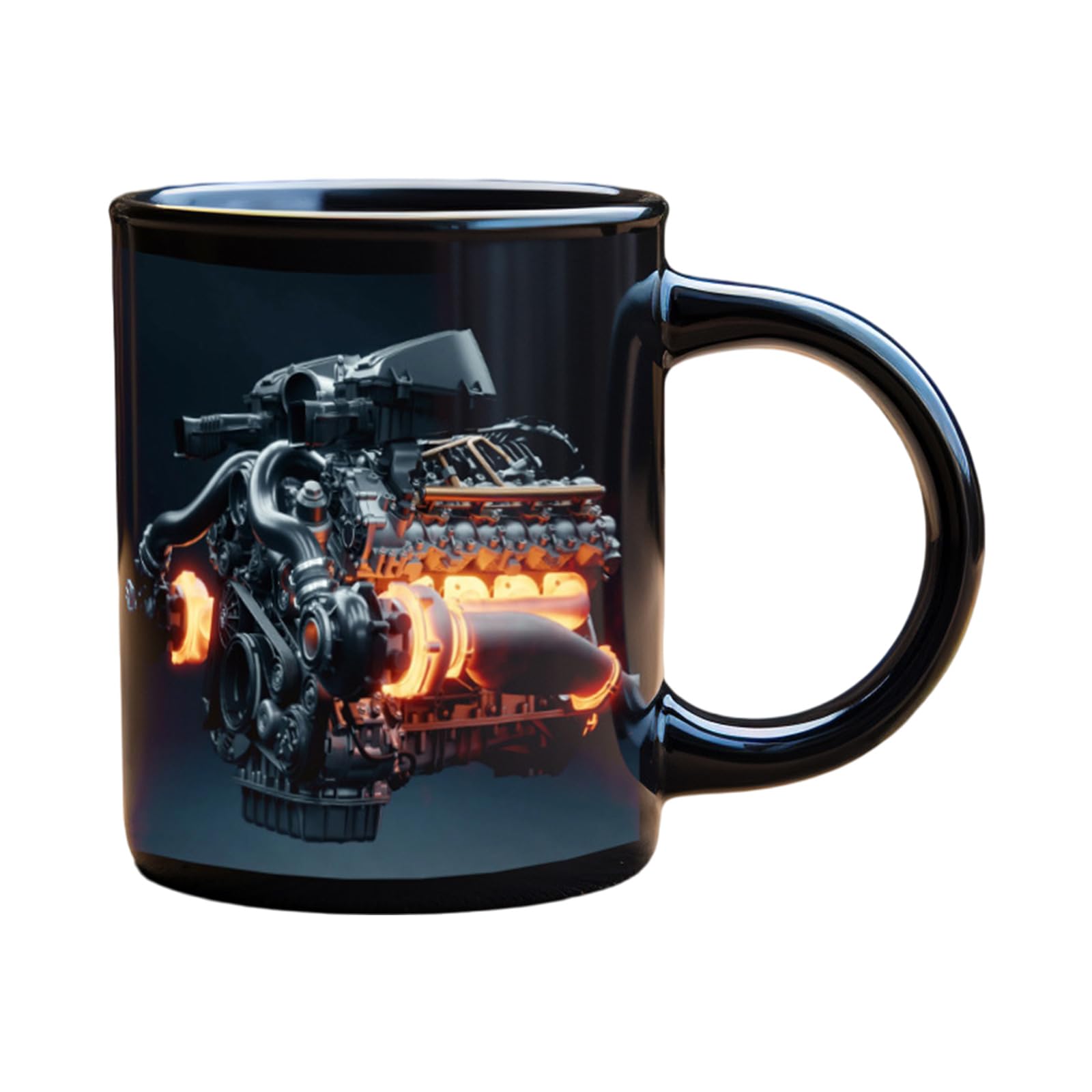 Jazuaiao B Artistic Ceramic Travel Mugs Showcasing Automotive Design With Comfortable Grip Technician Themed Mugs For Everages Technician Engine Ceramic Coffee